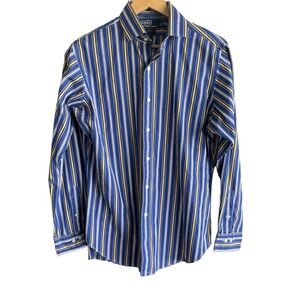 Polo Ralph Lauren Mens Button Down Shirt Striped Casual Medium